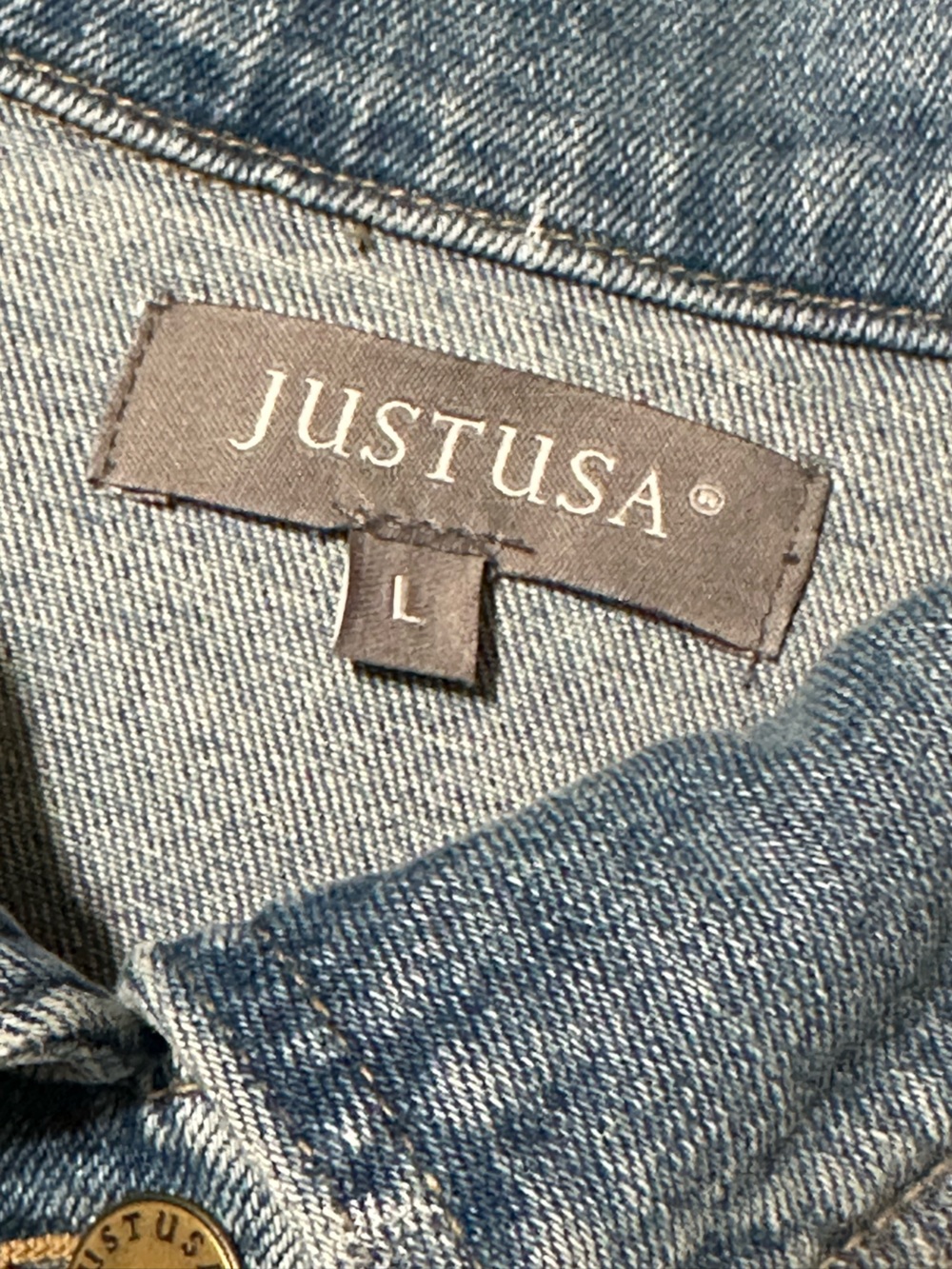 Just USA Distressed Jean Jacket Hand Painted Boutique NWT Sz L Wearable Art - Picture 7 of 13